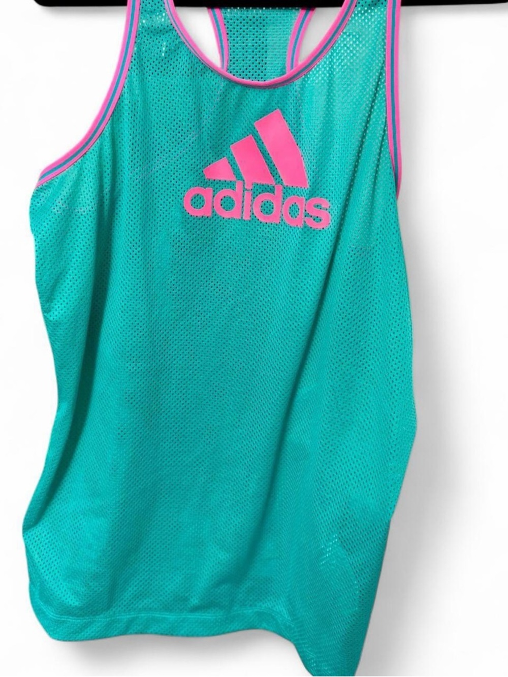 Adidas Mint Mesh Tank with Hot Pink Trim
